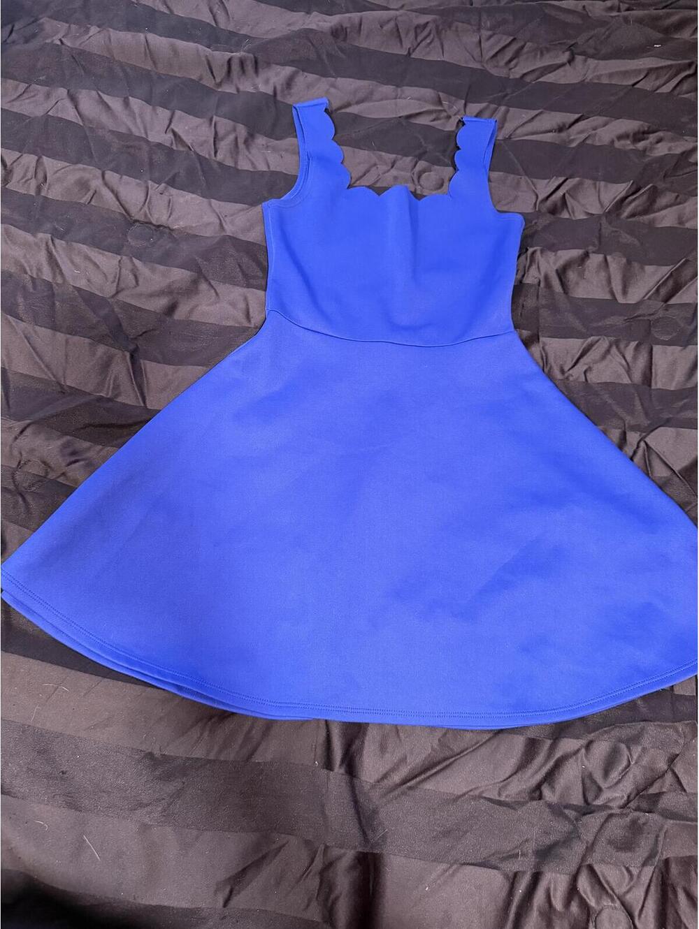 Charlotte Russe Blue Scalloped‎ Neckline Fit and Flare Dress Size M